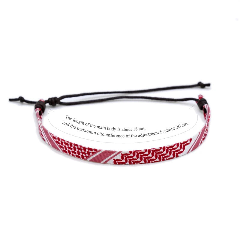Geometrisches gepunktetes Palästina-Armband für Männer und Frauen, mehrfarbiges Handgeflecht, arabischer Stil, Gaza-Flagge, Schmuckzubehör
