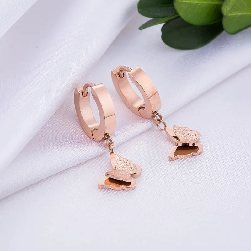 Edelstahl Schmetterling Creolen Für Frauen Schmuck Geschenk Weibliche Lange Quaste Matt Matte Tropfen Ohrringe Koreanische Gesendet Kostenlos