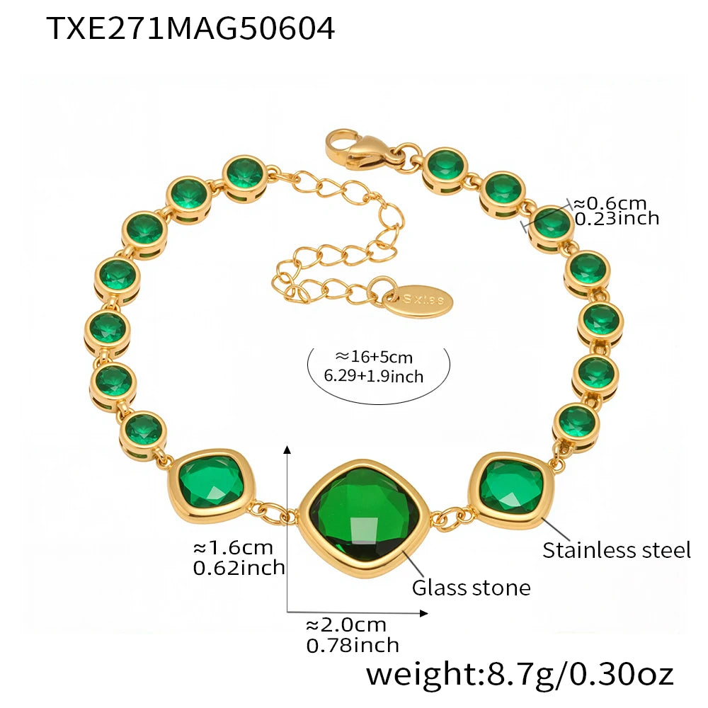 Nivora Hohe Qualität Quadrat Runde Glas Armband Fußkettchen Für Frauen Edelstahl Kette Armband Frauen Hochzeit Engagement Schmuck