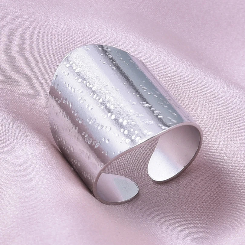 1/2/3 stücke mischen Farbe klobigen breiten Ring offene Edelstahl ringe für Frauen Männer Accessoires unregelmäßige Oberfläche kpop Modeschmuck