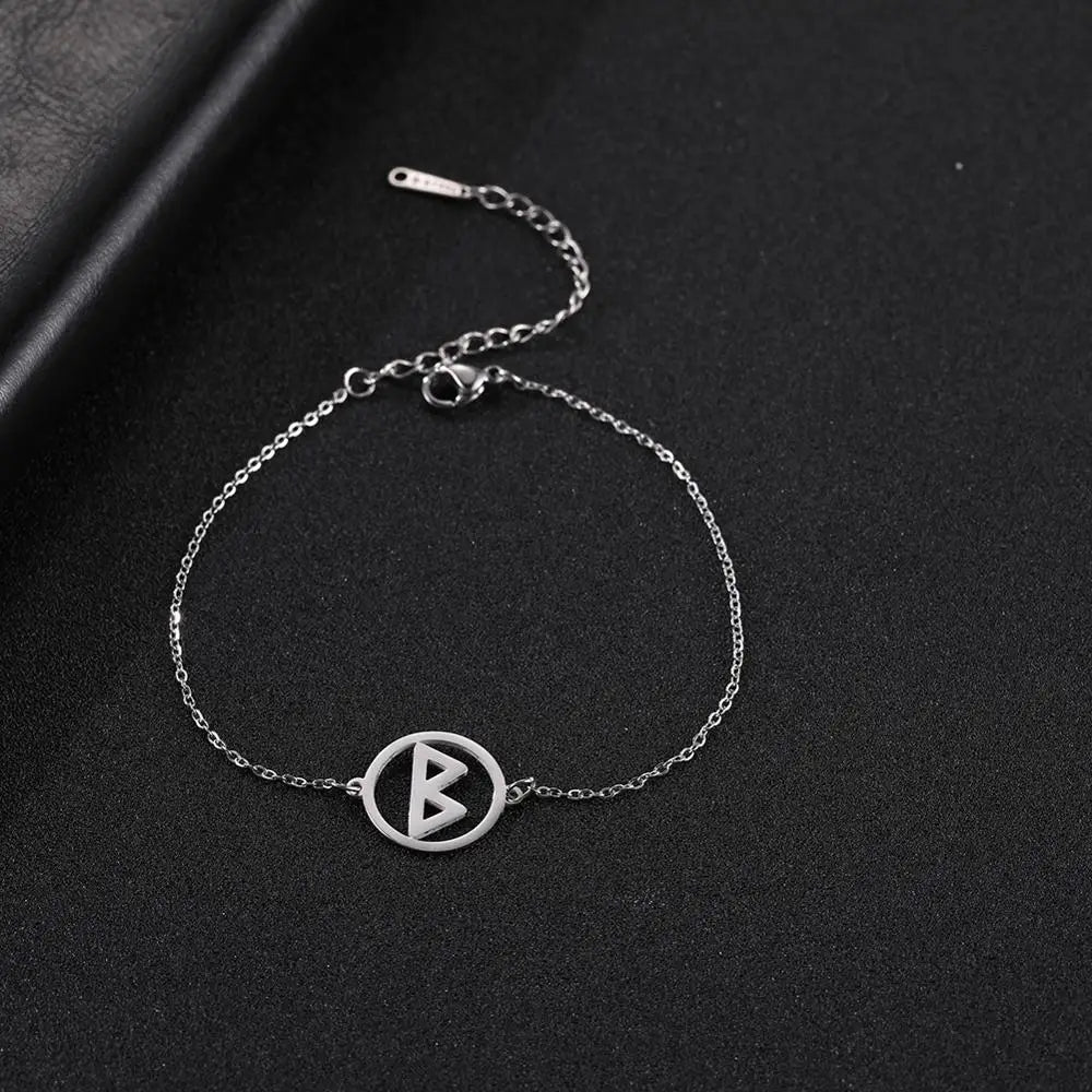 Likgreat 24 Wikinger-Runen-Charm-Armband, Edelstahl, für Damen und Herren, Schmuck, nordischer alter Schutzpatron, Odin-Amulett, Geschenk, 2023, Neu