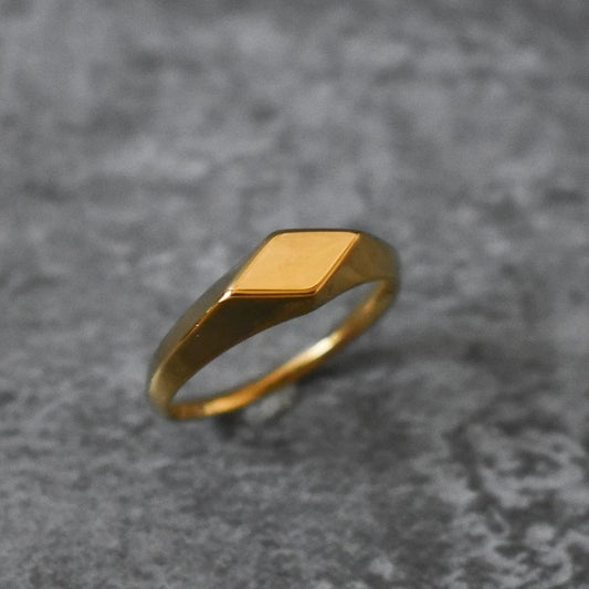 Mode Gold Farbe Ring Geometrische Edelstahl Glatte Paar Ringe Einfachheit Student Party Schmuck Geschenk