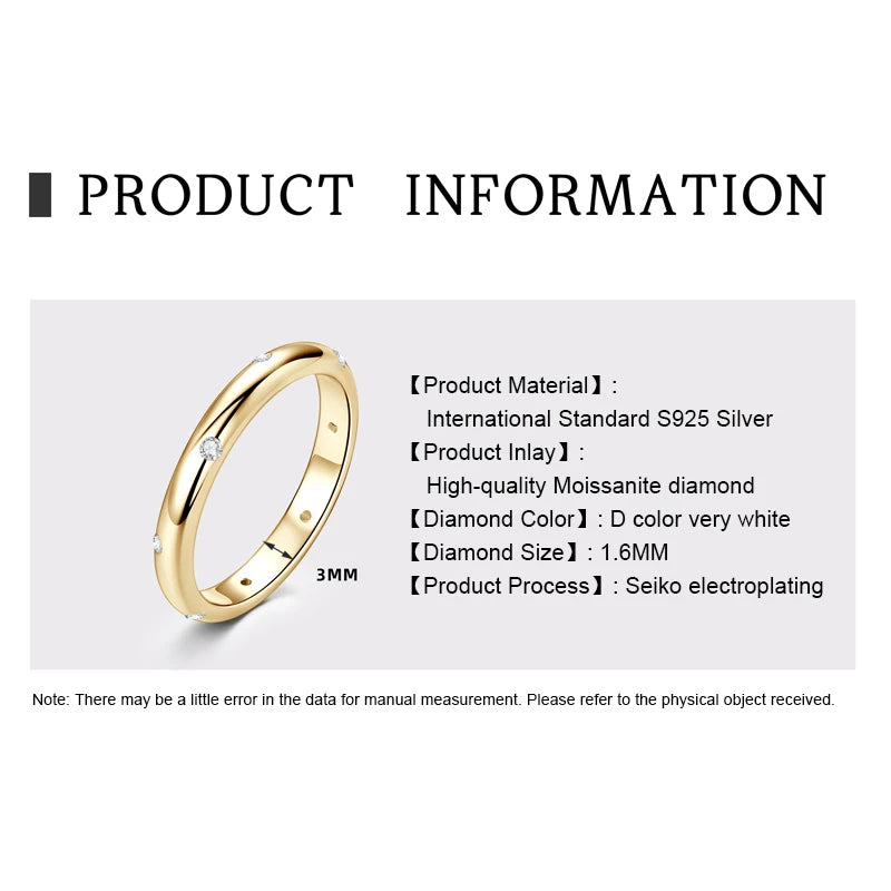 OXTAO Runder Moissanit-Ring, 925er-Sterlingsilber, D-Farbe, funkelnder Ewigkeitsring, Hochzeit, Verlobungsringe für Frauen, GRA-zertifiziert
