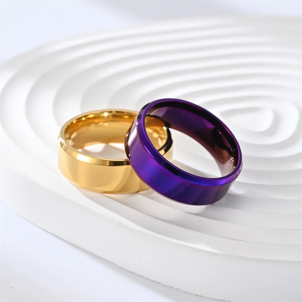 7 farben 8mm Männer Ringe Titan Edelstahl Ringe Für Männer Frauen Matt Gebürstet Hochzeit Verlobungsring Paar Schmuck geschenk