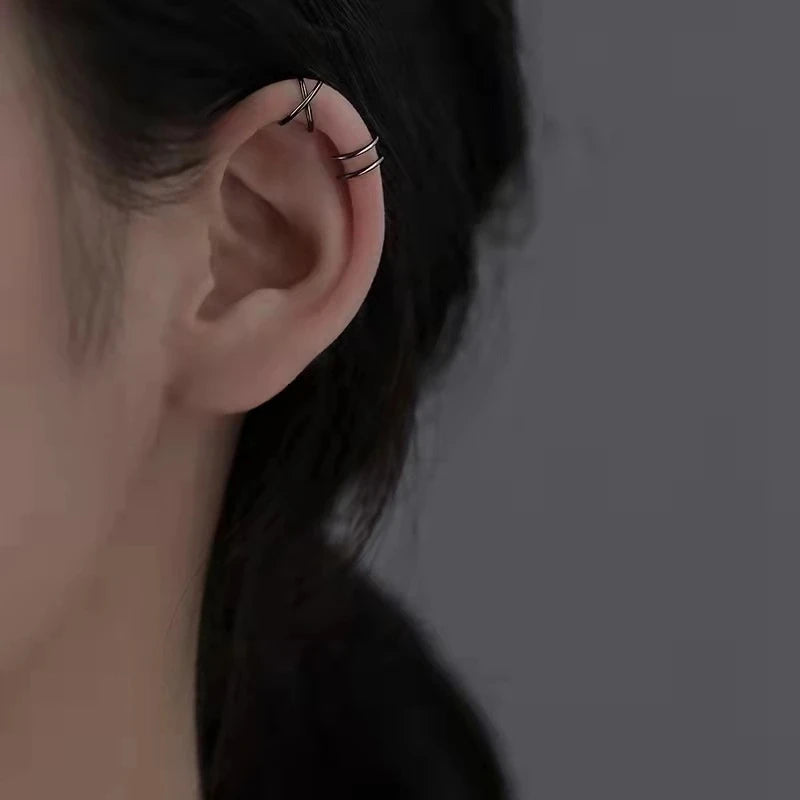 Edelstahl-Clip-Ohrringe für Frauen, hochwertig, kreativ, einfach, C, nicht durchdringend, Ohrclip, Manschette, Ohrschnalle, Trend, Schmuck, Geschenk