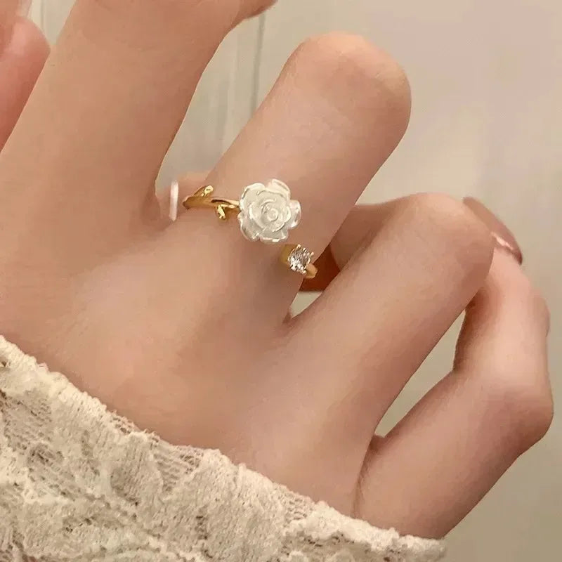 Luxus Zirkon Herz Ringe für Frauen Öffnung Einstellbare Weben Strass Ring Verlobung Hochzeit Schmuck Mode Freundin Geschenke