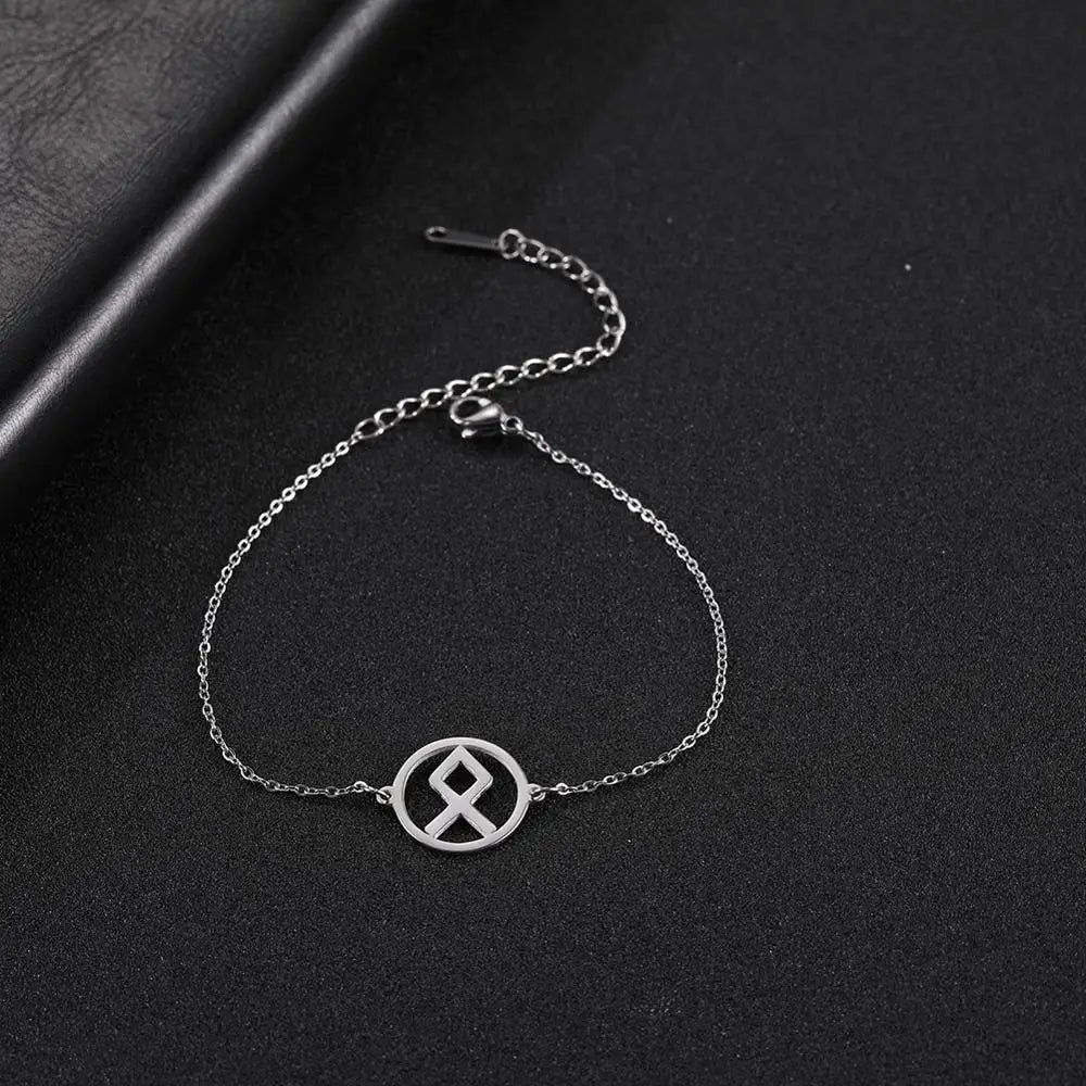 Likgreat 24 Wikinger-Runen-Charm-Armband, Edelstahl, für Damen und Herren, Schmuck, nordischer alter Schutzpatron, Odin-Amulett, Geschenk, 2023, Neu