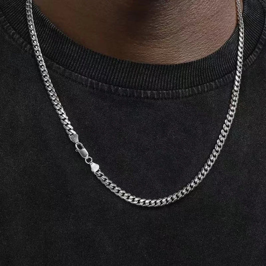 Grundlegende Punk Edelstahl 3,5,7mm Curb Kubanischen Halsketten Für Männer Frauen Schwarz Gold Farbe Link Kette Colliers solide Metall Schmuck