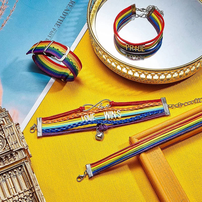 LGBTQ Regenbogen Herren- und Damenpaare LGBT Pride Armband Verstellbares Herz gewinnt Armband Liebe Schmuck Geschenk