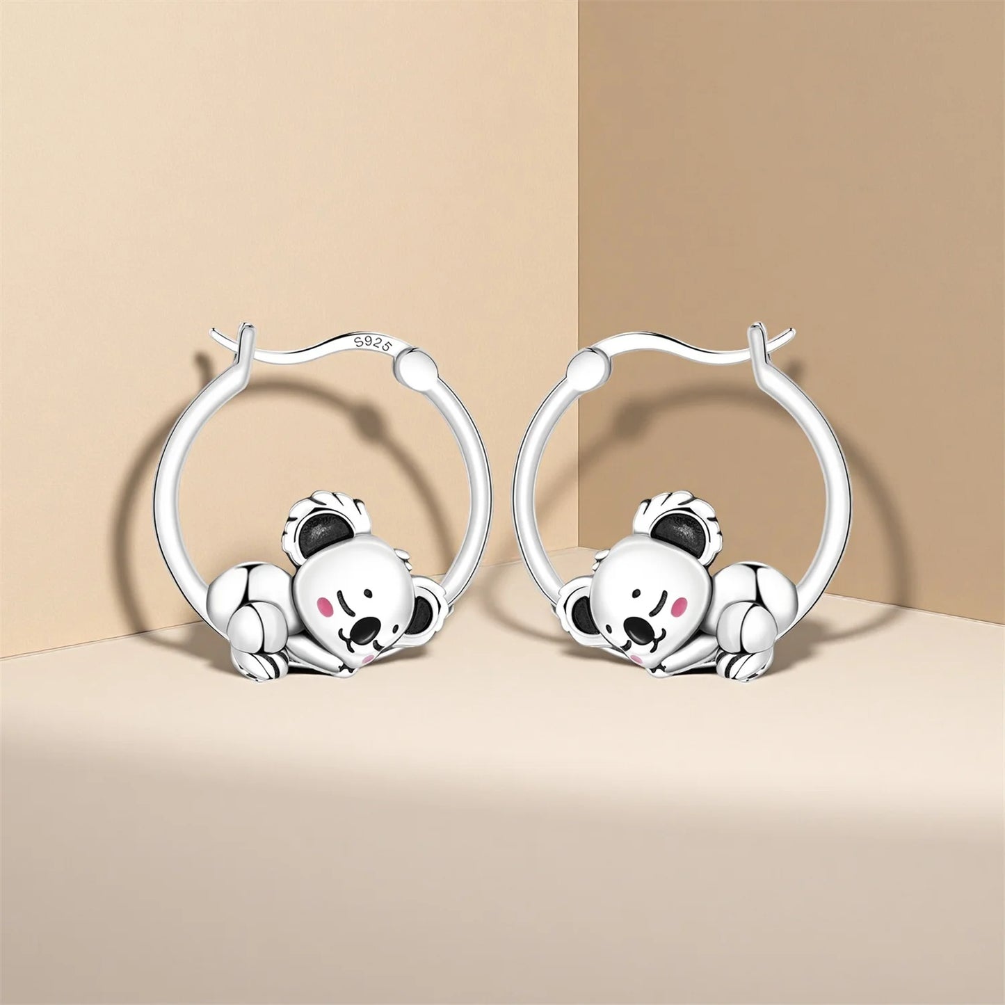 CYCUFF 2025 Neue 925 Sterling Silber Nette Koala Creolen frauen Ohrringe Dekoration Geburtstag Party DIY Trendy Schmuck Geschenke