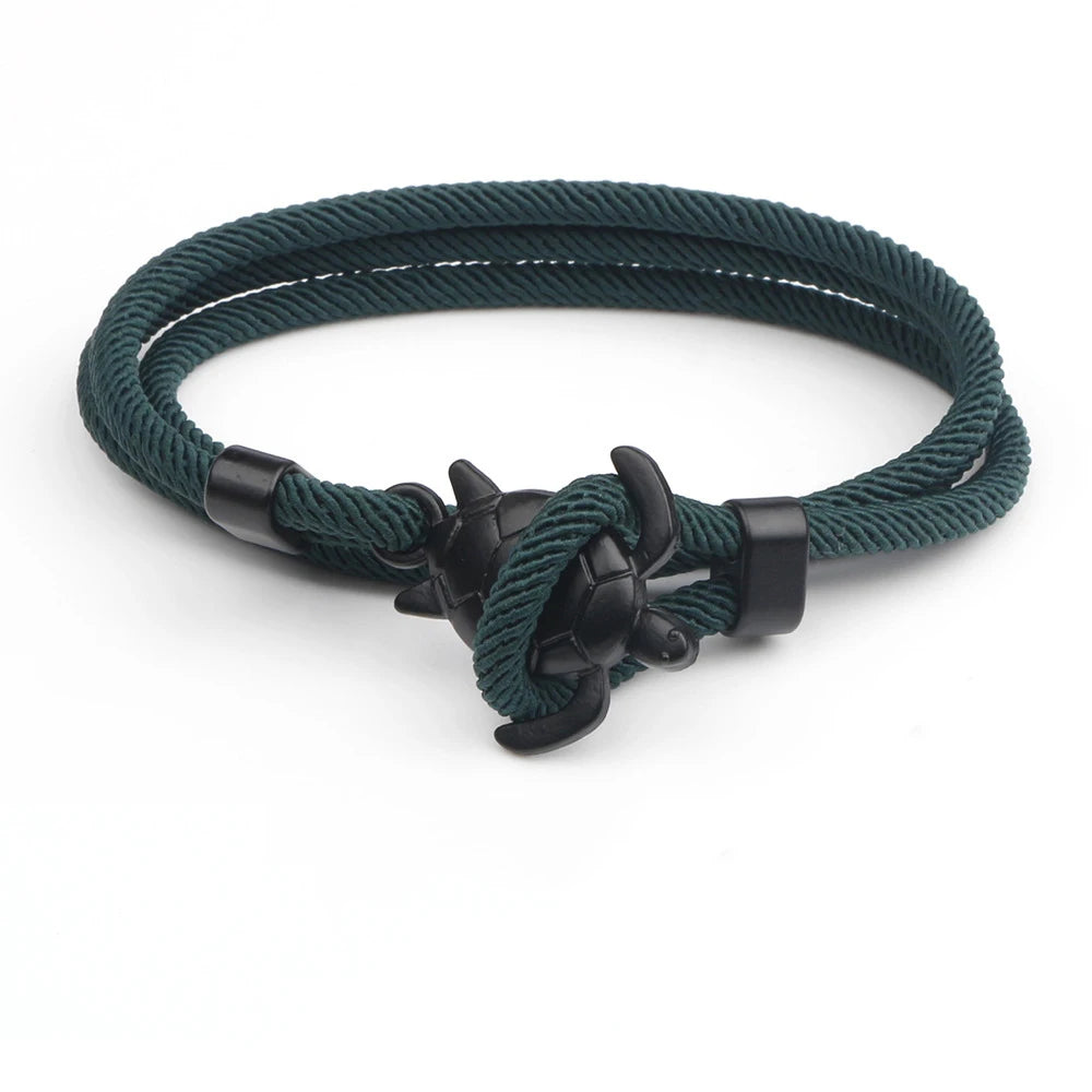 Männlich Einfache Mode Meeresschildkröte Seil Armband Hohe Qualität Milan Linie Reine Hand Stricken Armbänder Für Männer Armband Schmuck Geschenk