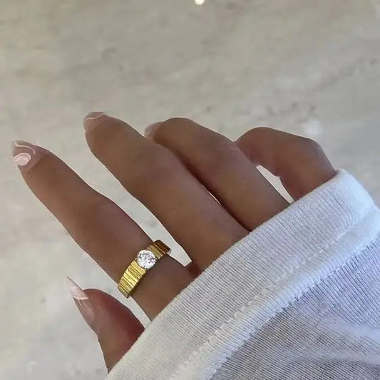 DASEIN Custom Trendy Zirkon Promise Neck Itl Ringe für Frauen Edelstahl Schmuck Neue Ehering für Party Frauen Geschenke