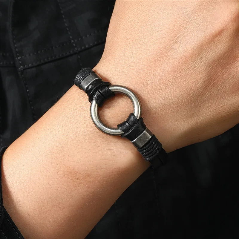 Letapi hochwertige geflochtene schwarze Leder armband für Männer Punk Vintage Unisex Charme Hochzeits schmuck Geschenk