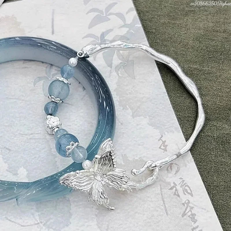 Retro Quaste Glocken Armreif für Frauen Chinesischen Stil Fuchs Armband Kristall Glas Perlen Kette Armband Schmuck Geschenke Armbänder 1pc