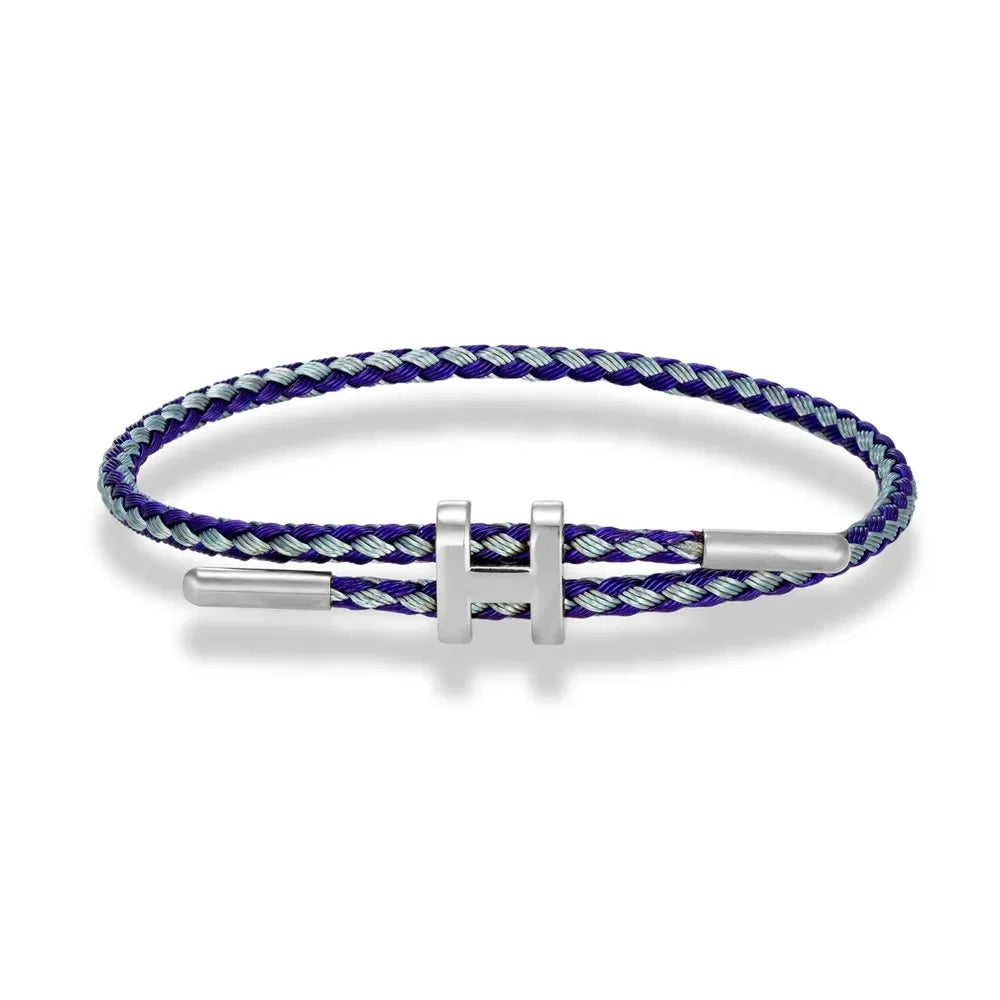 Stahlfarbe H Schnalle Feines Drahtseil Armband Hartgold Schmuck Schnur Perlen Glücksbringer Straße Straße Ungeblockiertes rotes Seil