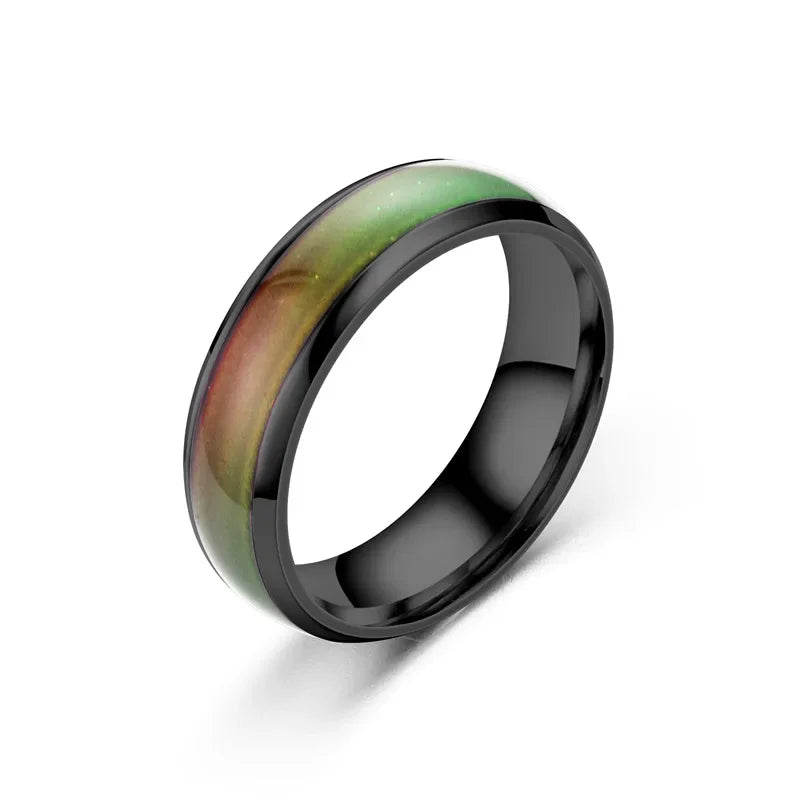 5 Farben Edelstahl wechselnde Farbe Ringe Stimmung Emotion Gefühl Temperatur Ringe für Frauen Männer Paare Ringe Ton Schmuck