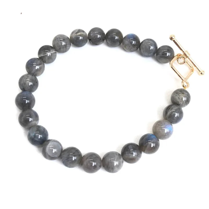 Naturstein 8mm Perlen Armband für Frauen Männer Amethyste Kristall quarze Aquamarin Jades Schmuck Achate quadratische Schnalle Armreif