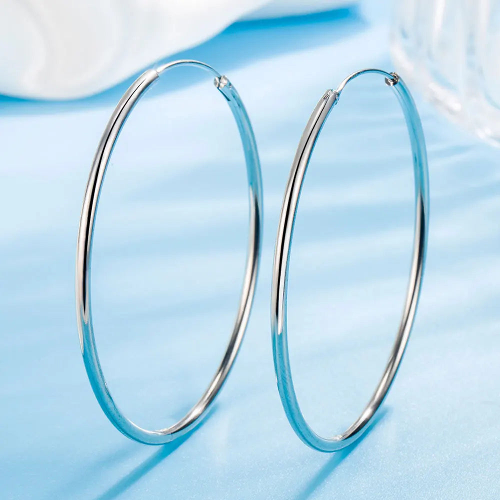 3/4/5/6 cm runde Creolen aus 925er-Sterlingsilber für Damen, Party, Luxus-Schmuck, Accessoires, 2024, Trend Argent 925-Schmuck