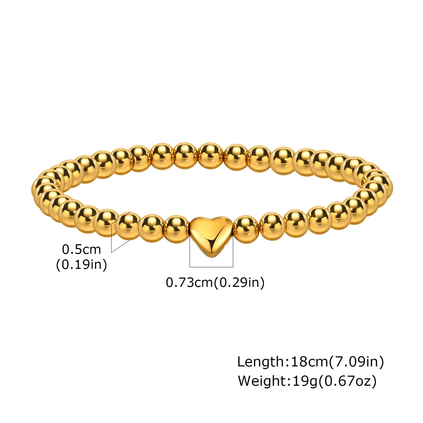 Vnox elastisches, verstellbares, vergoldetes Perlenarmband für Damen, minimalistischer, stapelbarer Edelstahl-Perlenketten-Schmuck im Ins-Stil