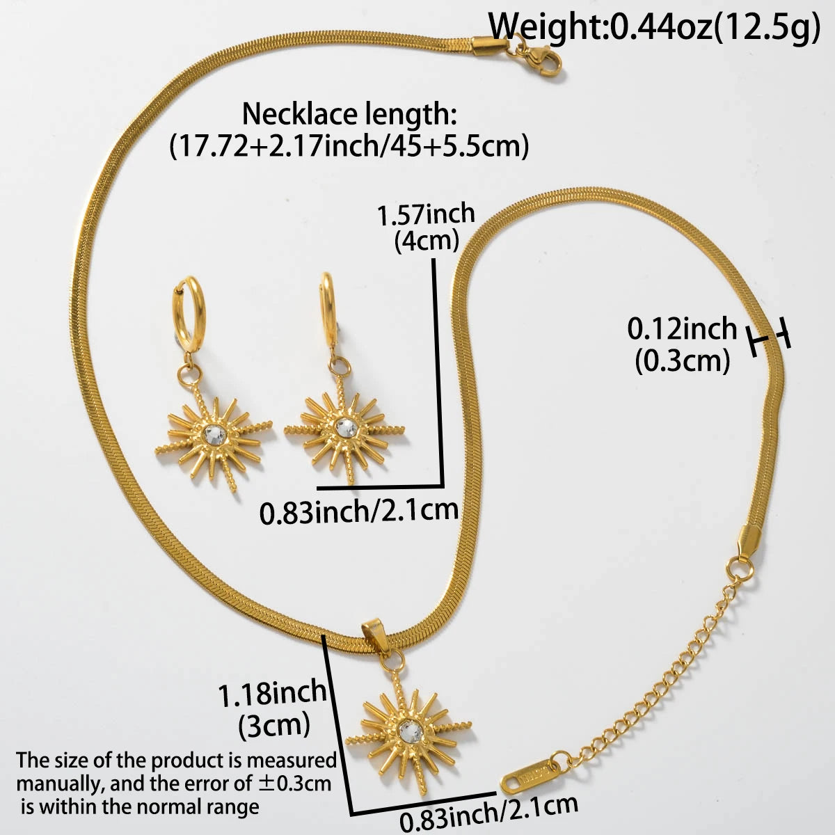 Trend Mond Sterne Hohl Anhänger Edelstahl Halskette Ohrringe Set Für Frauen Fashion Party 18K Gold-Überzogene Schmuck Set geschenk