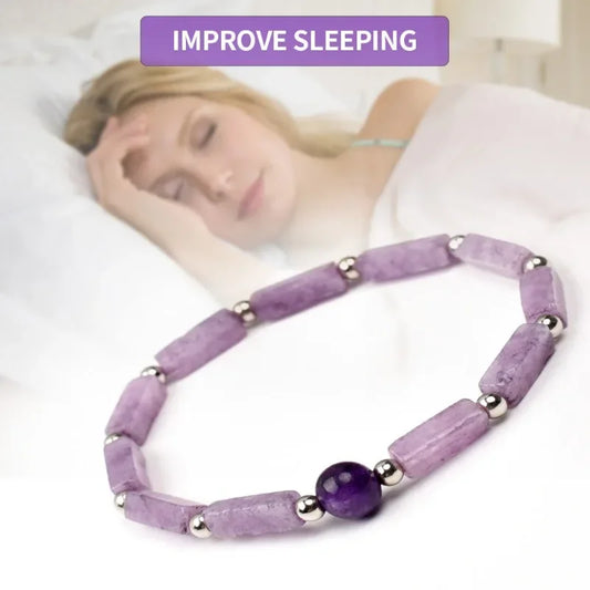 Natürliches Amethyst-Körperreinigungs-Schlankheitsarmband, Stein-Energie-Armbänder für Frauen, Müdigkeitslinderung, Heilung, Yoga