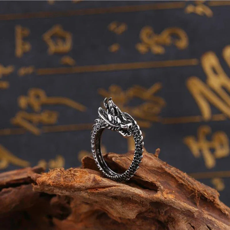 1 Stück coole Öffnungs ringe Unisex Ring Männer Frauen Schmuck verstellbarer Sterling Drachen ring gute Geschenke Legierung Tier Metall Unisex