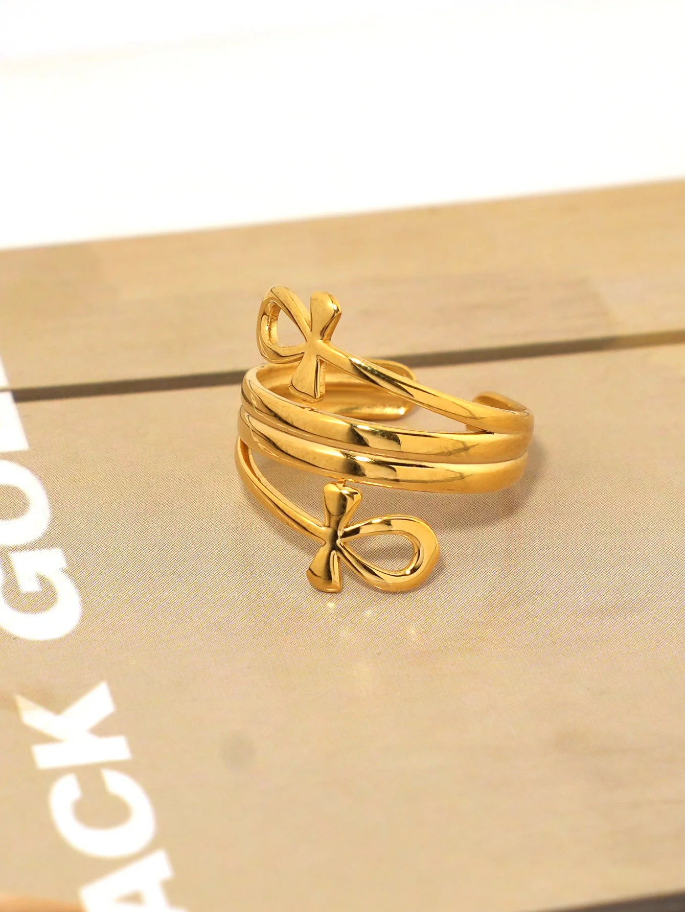 Doppelt gewickelte Königin Nofretete Ringe für Frauen ägyptischer Schmuck Geschenk Vintage Edelstahl Ring Hochzeitspaar Afrika Ring