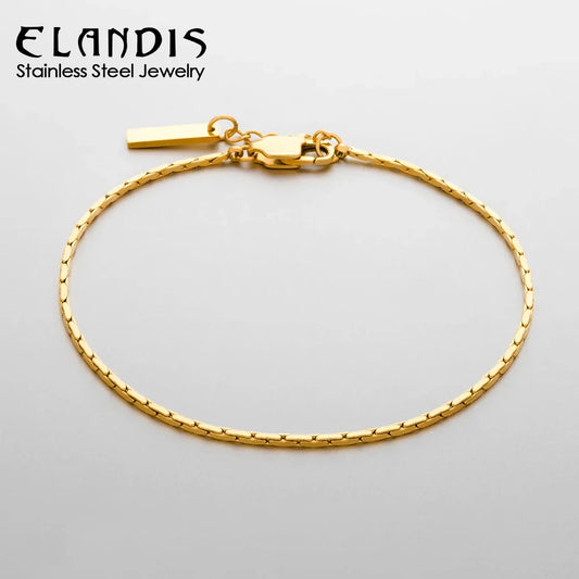 ELANDIS Edelstahl vergoldetes Armband Verstellbare Herrenarmbänder Einfacher Schmuck Weihnachtsgeschenk