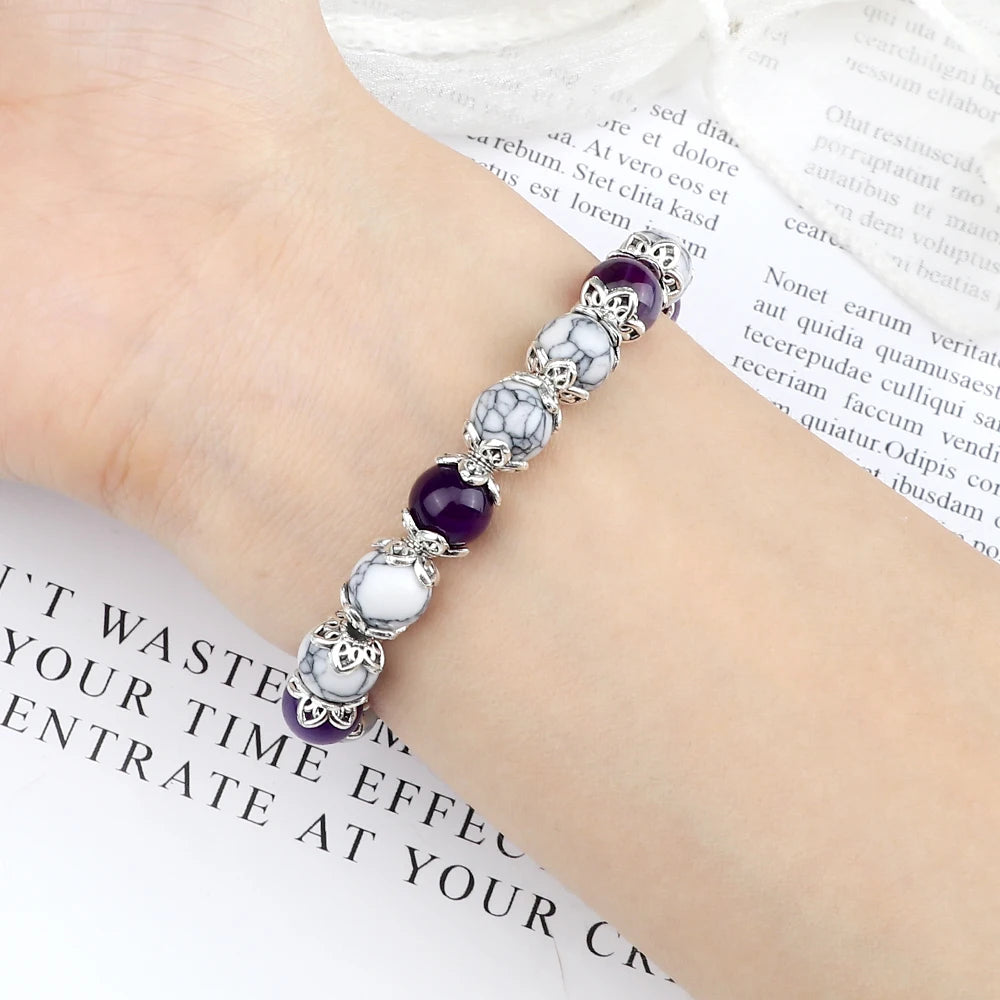 Gebet Lotus Legierung Spacer Perlen Armband 8mm Natürliche Cat Eye Streifen Achat Perlen Armreif Kette Pulsera Schmuck Geschenk für freund Neue