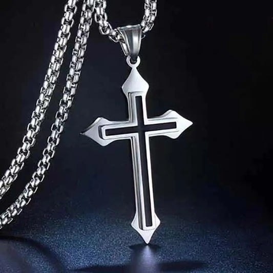 Vintage Gothic Hohl Kreuz Anhänger Halskette Silber Farbe Coole Street Style Für Männer Frauen Geschenk Großhandel Hals Schmuck