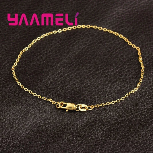 1PC Einzelhandel 18KGF Gelb Gold Gefüllt Armband Armband Mode Rolo Wort "O" Kette Kinder Frauen Männer Armband 20CM