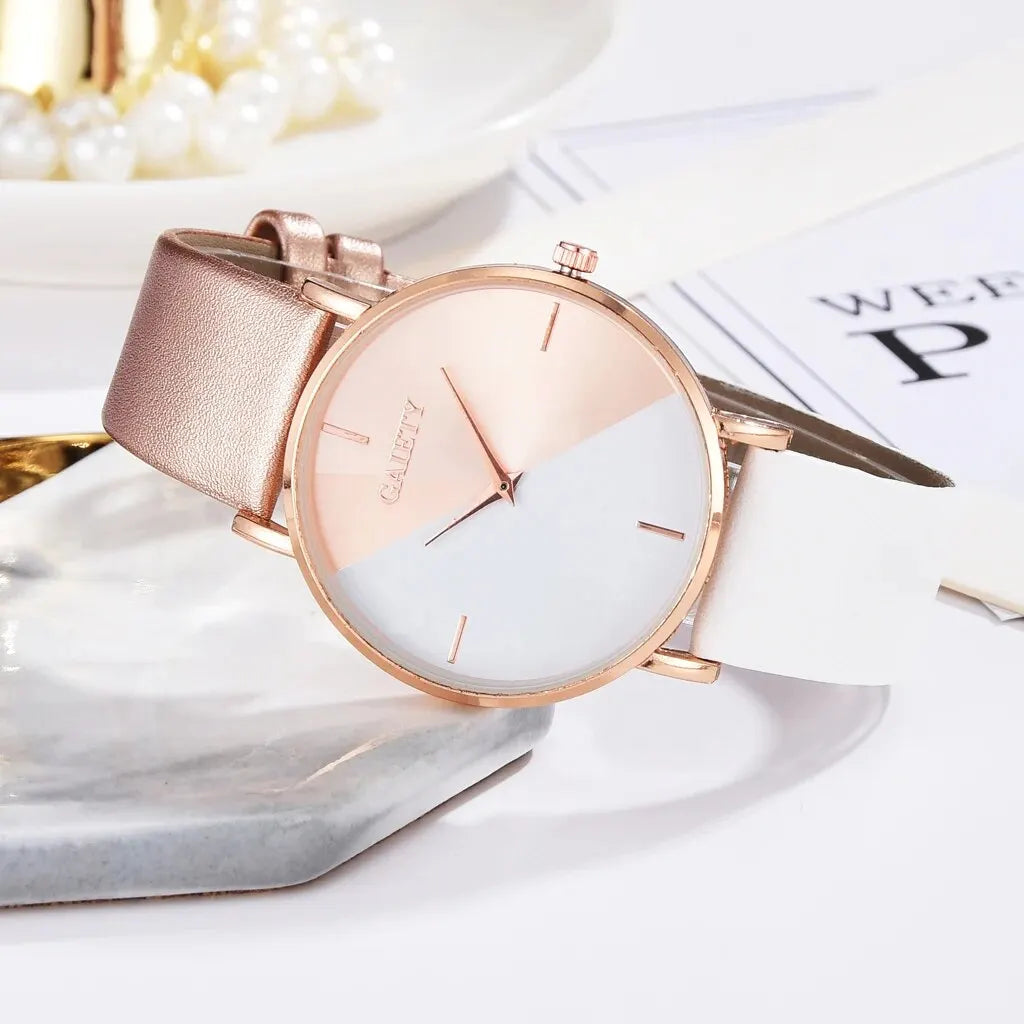 Frauen Uhr Set Luxus Mode Bunte PU Lederband Damen Quarz Armbanduhr Legierung Armband Für Damen Geschenk