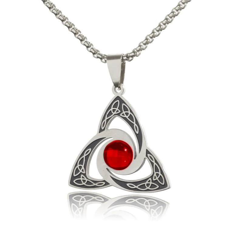 Hexenknoten-Manschettenarmband aus Edelstahl, heidnisches Hexerei-Symbol, magischer Knoten, viel Glück, Amulett, Armreifen, keltischer Knoten, Schmuck