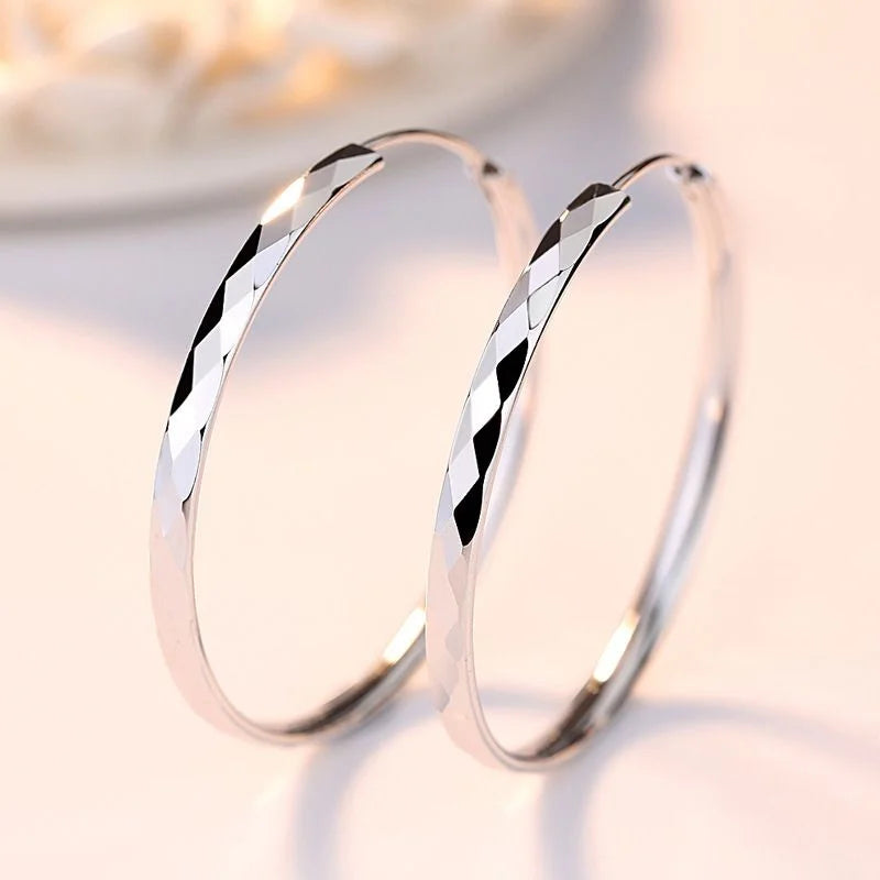Senlissi – Creolen aus 925er-Sterlingsilber für Damen, 18 Karat vergoldet, Schmuck, schillernde Damen-Creolen, Weihnachtsgeschenke