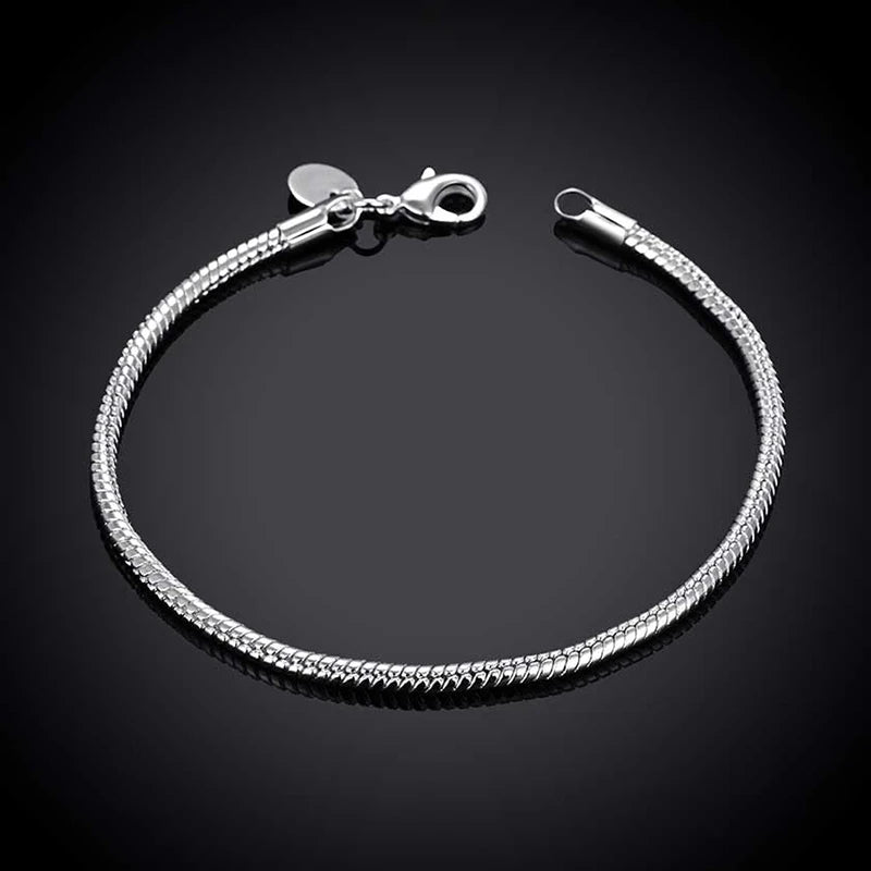 Aravant 925 Silber 3 MM/4 MM Schlangenkette Armbänder Für Frauen Männer Modeschmuck