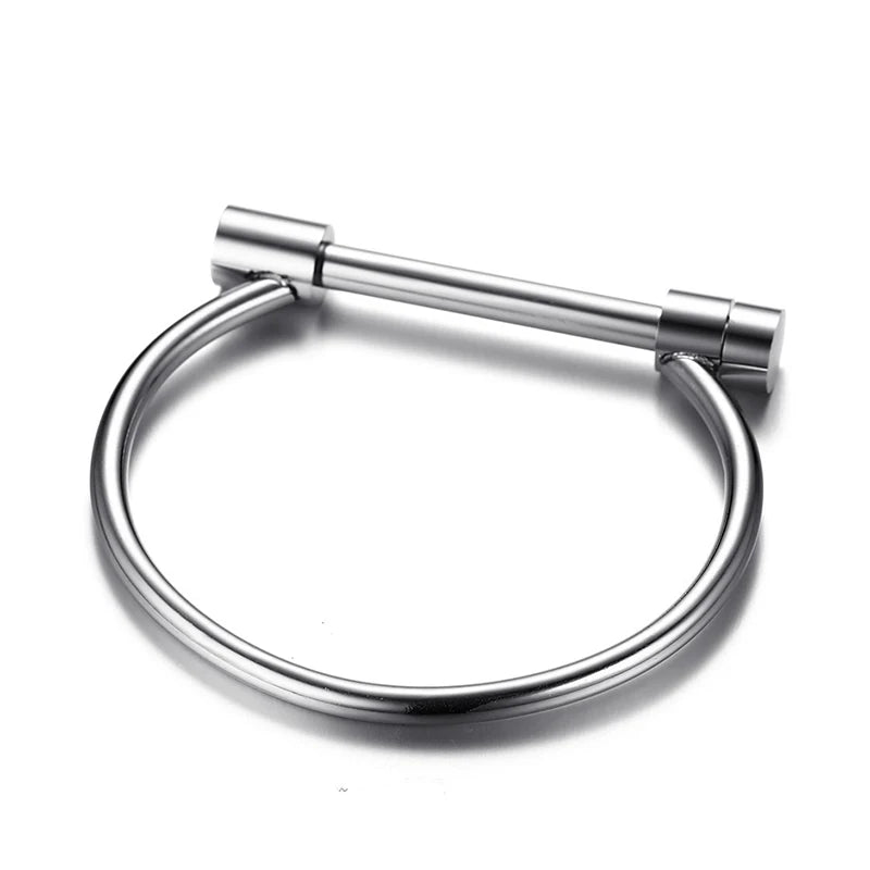 Mkendn Mode Luxus berühmte Marke Schmuck Liebe Schraube Manschette Armband für Frauen Gold Farbe Edelstahl Armbänder & Armreifen