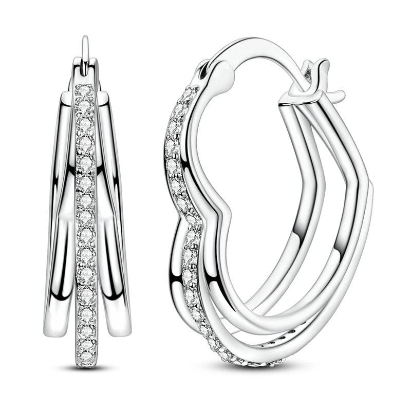 2025 neue 925 Sterling Silber Creolen Blumen Zirkon Tropfen Ohrringe Stud Für Frau Feine Geburtstag Hochzeit Schmuck Geschenke