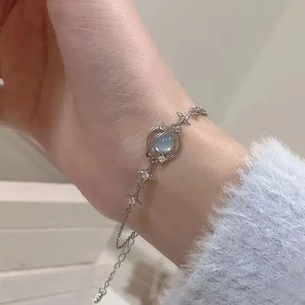 Elegante Kristall Blumen Armband Für Frauen Y2K Süße Mädchen Mond Kirschblüte Bogen Zirkon Armbänder Luxus Designer Schmuck Geschenk