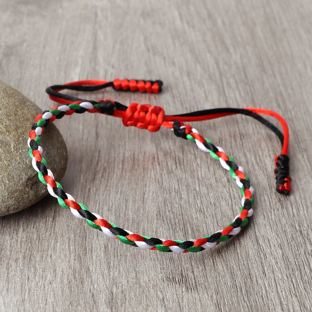 Palästina Nationalflagge Armbänder Frauen Männer Gewebtes Seil Faden Verstellbare Armbänder Country State Schmuck Weihnachten Patriot Geschenke