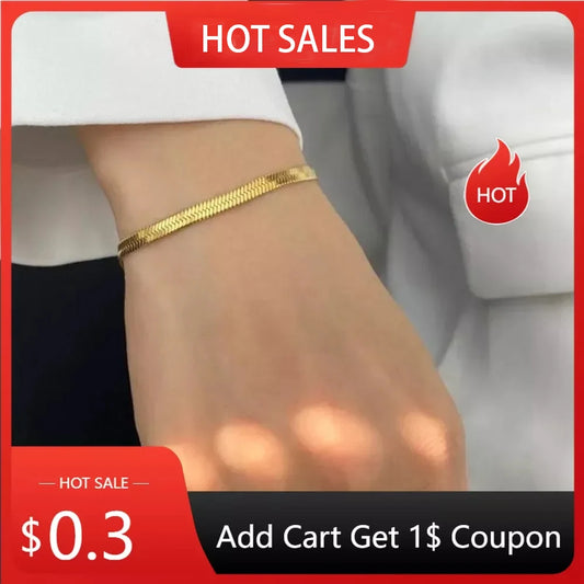 Mode Edelstahl Schlangenkette Armband für Frauen Männer Gold Silber Farbe Klassische Kette Armbänder Schmuck Weihnachtsgeschenk