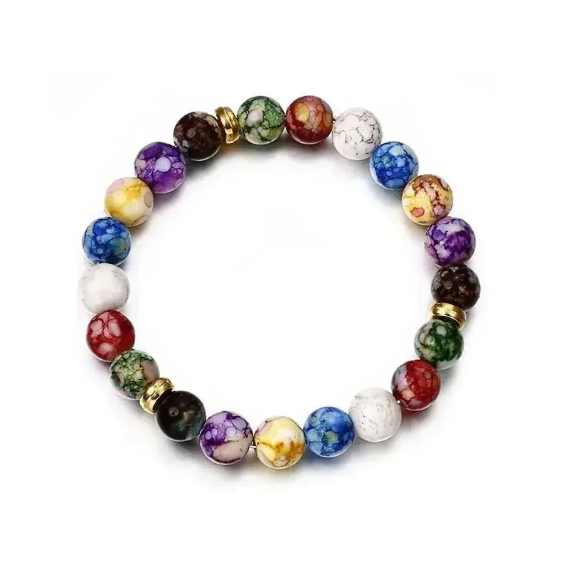 Klassisches 7-Reiki-Heil-Chakra-Perlen-Armband, Naturstein, geflochten, Yoga, Balance, Energieperlen, vulkanisches Armband für Männer und Frauen