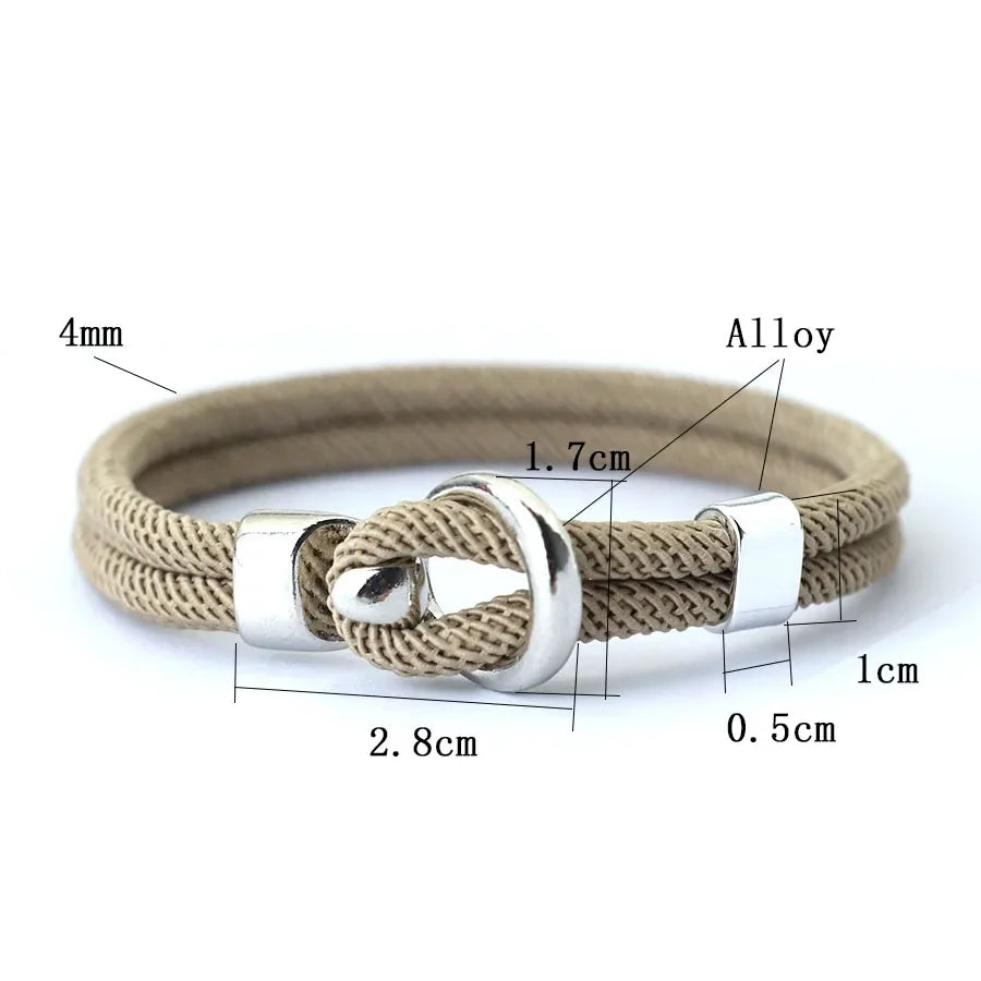 Noter Hiphop Herrenarmband mit Seil, doppellagig, einfacher Haken, nautisches Armband, Homme, Geschenk für Ehemann, Freizeit, Pulseira-Zubehör