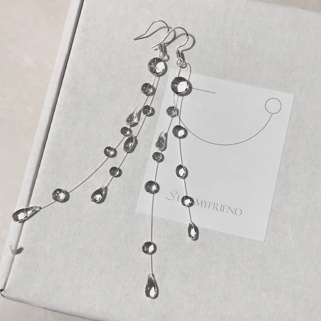 Handgefertigtes Tau-Regen-Ohrringe, Armband, Halskette, Schmuckset für Frauen, Teenager, Mädchen, Mutter, Kristall, Hochzeit, Party, Schmuck, Geschenke für Sie