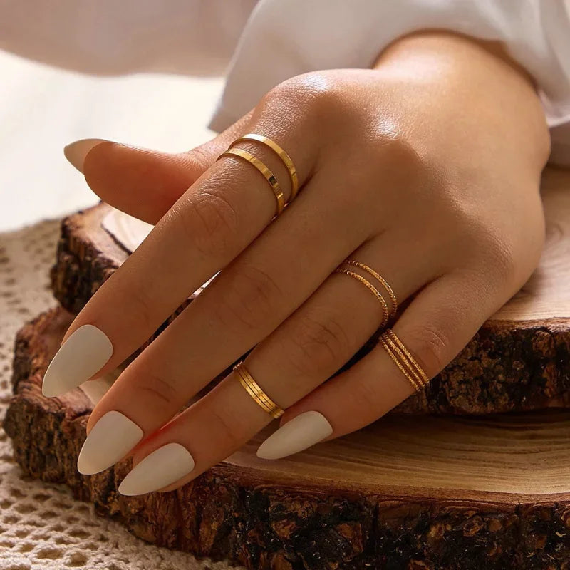 Boho Gold Farbe Herz Ringe Set Für Frauen Vintage Geometrische Kreuz Perle Schmetterling Finger Ringe Weibliche Trendy Schmuck Geschenk