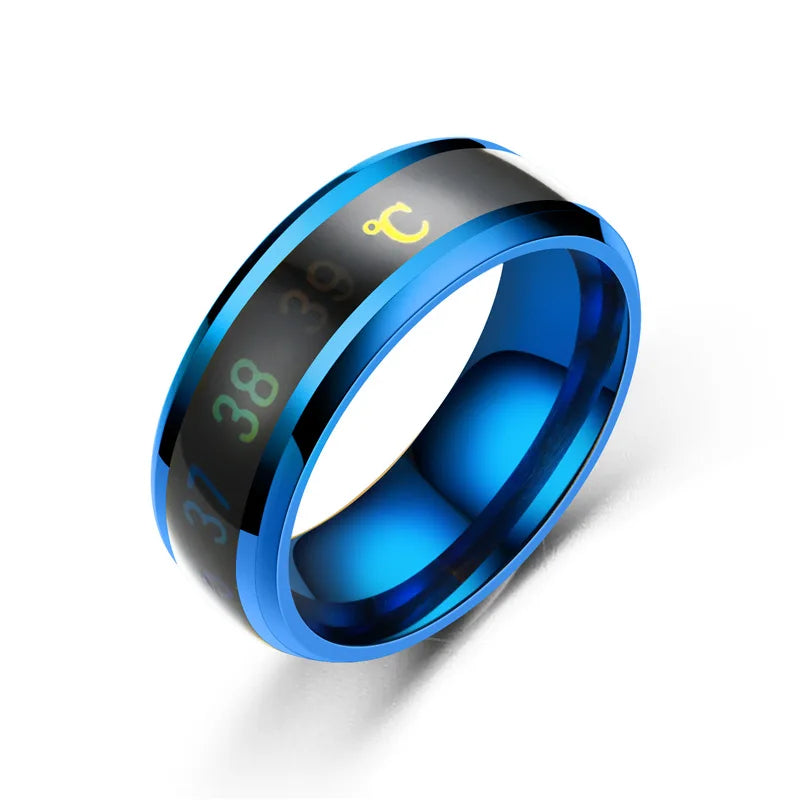 Mode Smart Induktion Temperatur Paar Ring Display EKG Temperatur Liebhaber Ringe Schmuck für Männer Frauen Zubehör Geschenke