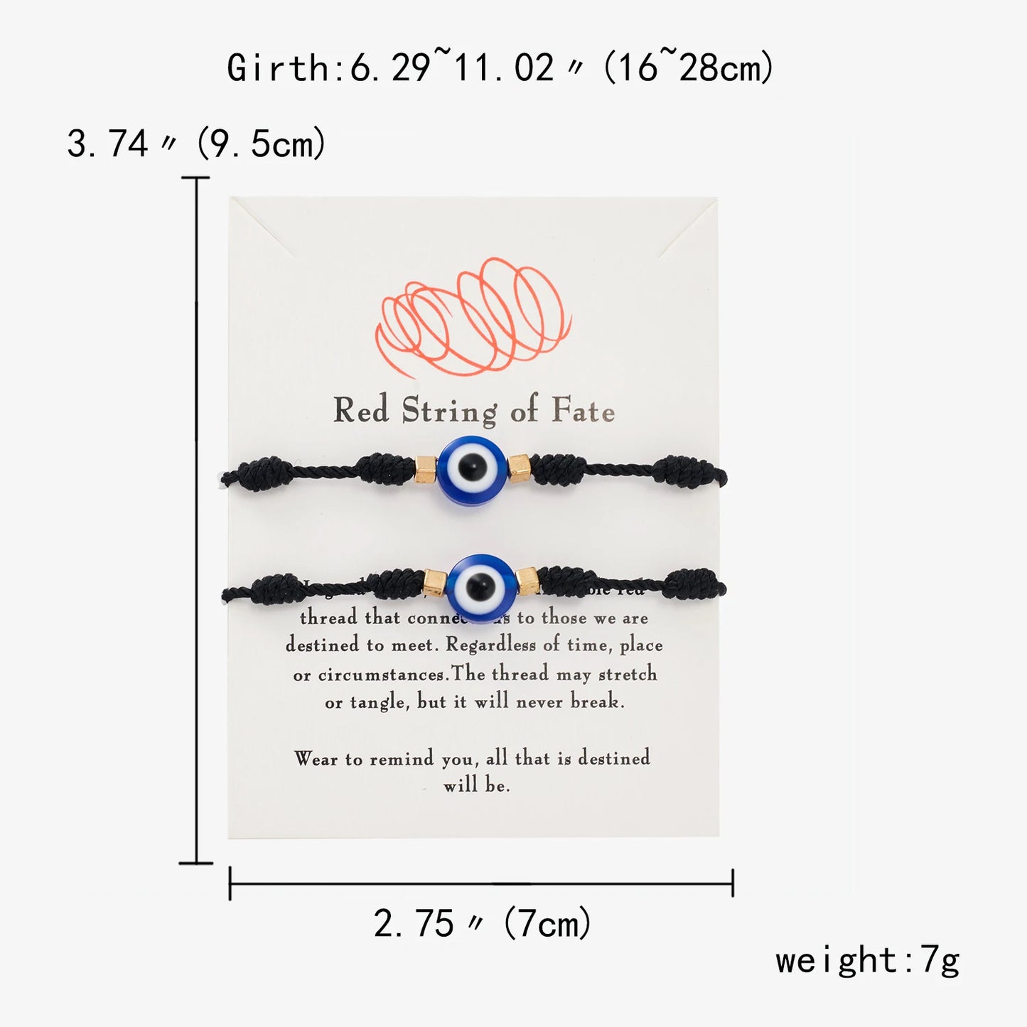 Handgefertigte geflochtene Lucky 7-Knoten-Armbänder mit roter Schnur für Damen und Herren, türkisches blaues böses Auge-Armband, Freundschaftspaar, Schmuck, Geschenke