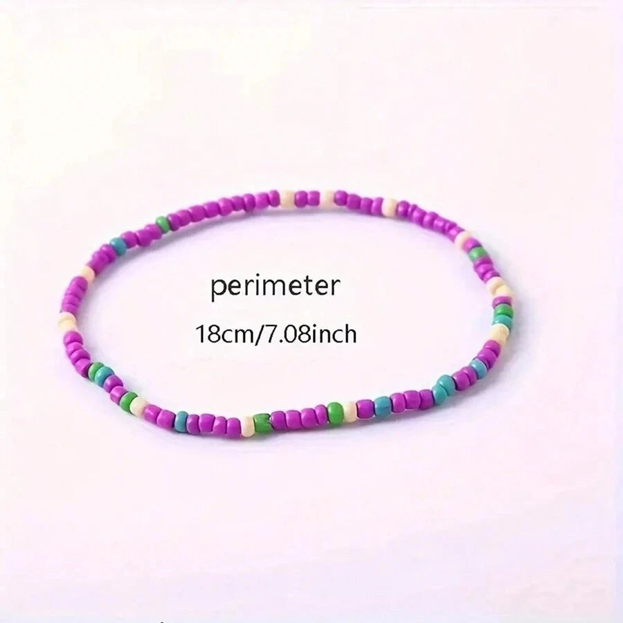 17 Stück/Set zufällige böhmische Urlaub bunte Perlen gestapelte Armbänder-handgefertigter Glasperlen-Schmuck für Männer und Frauen