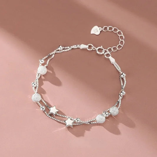 925er Sterlingsilber, schöne Sterne, Armbänder für Frauen, koreanischer Modedesigner, Party, Hochzeit, Schmuck, Urlaubsgeschenke