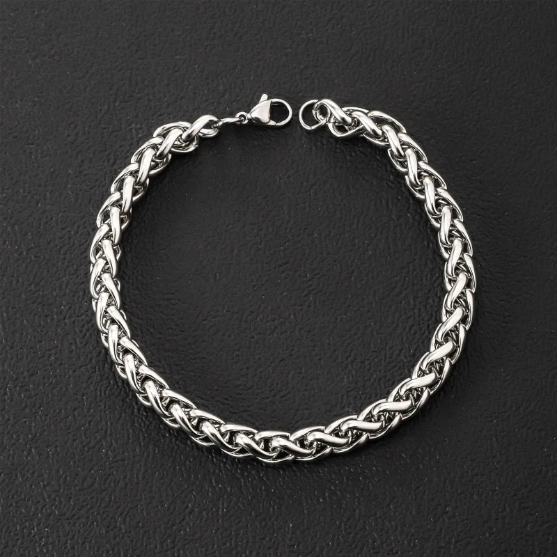 Hip Hop Edelstahl Wirbelsäule Kette Armband Einfache Männer Titan Stahl Schmuck Mode Party Zubehör Geschenke
