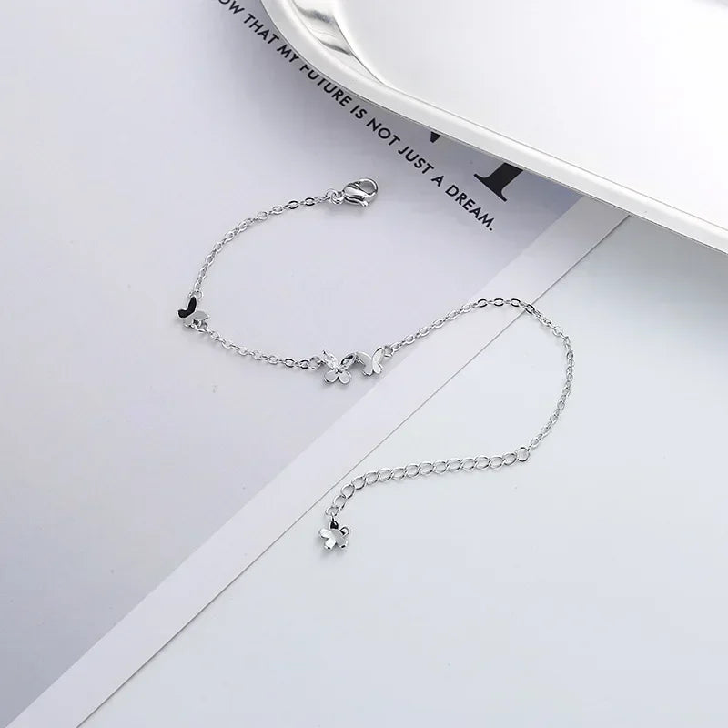 Diamantbesetztes Schmetterlingsarmband aus 925er-Sterlingsilber für Damen, Modeschmuck, Temperament, Blume, verstellbares Armband